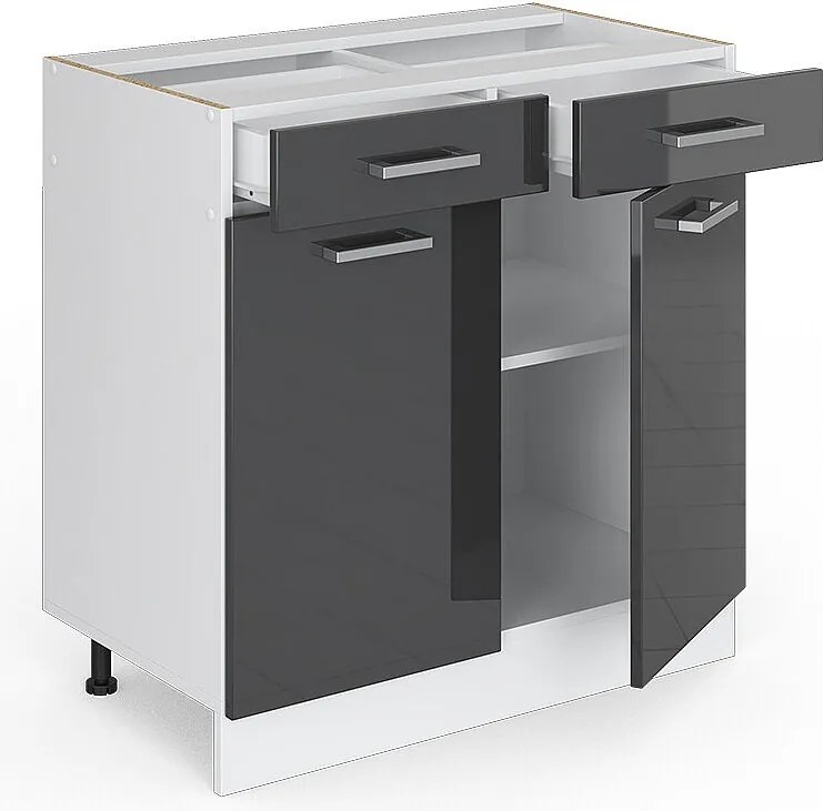 Szafka dolna do kuchni antracyt wysoki połysk 80x60x81.6 r-line