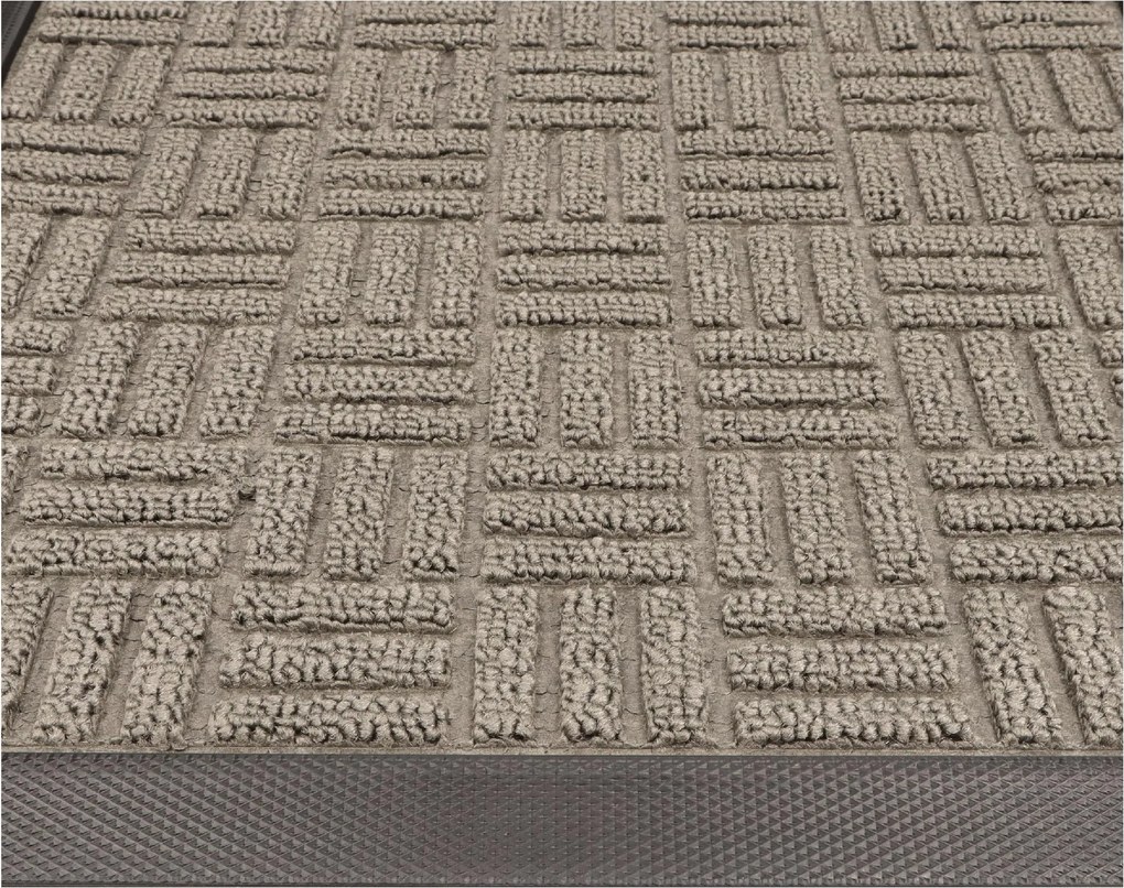 Wycieraczka 45x75 cm oliwkowa materiałowa z gumowym spodem i krawędziami