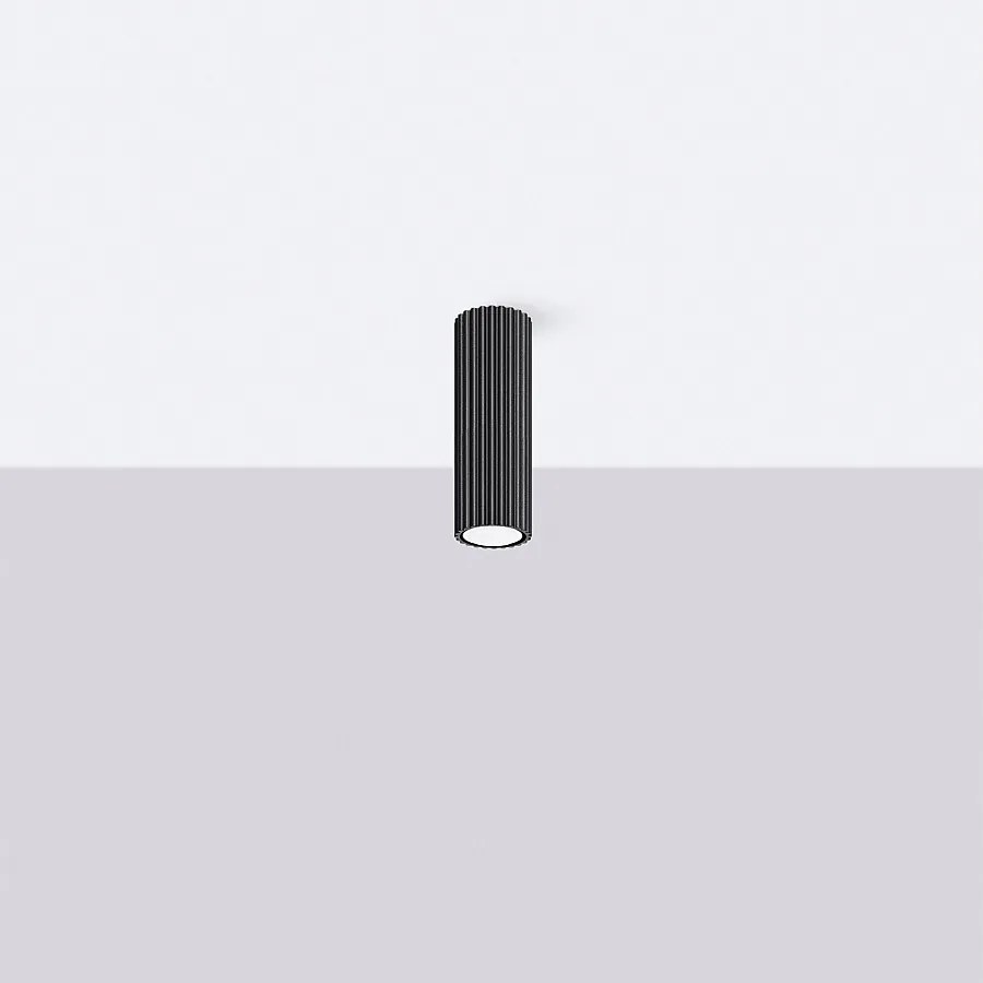 Lampa sufitowa minimalistyczny Gloow, aluminium - 1 źródło światła 4000K - L.6.5 x H.20 cm - czarny