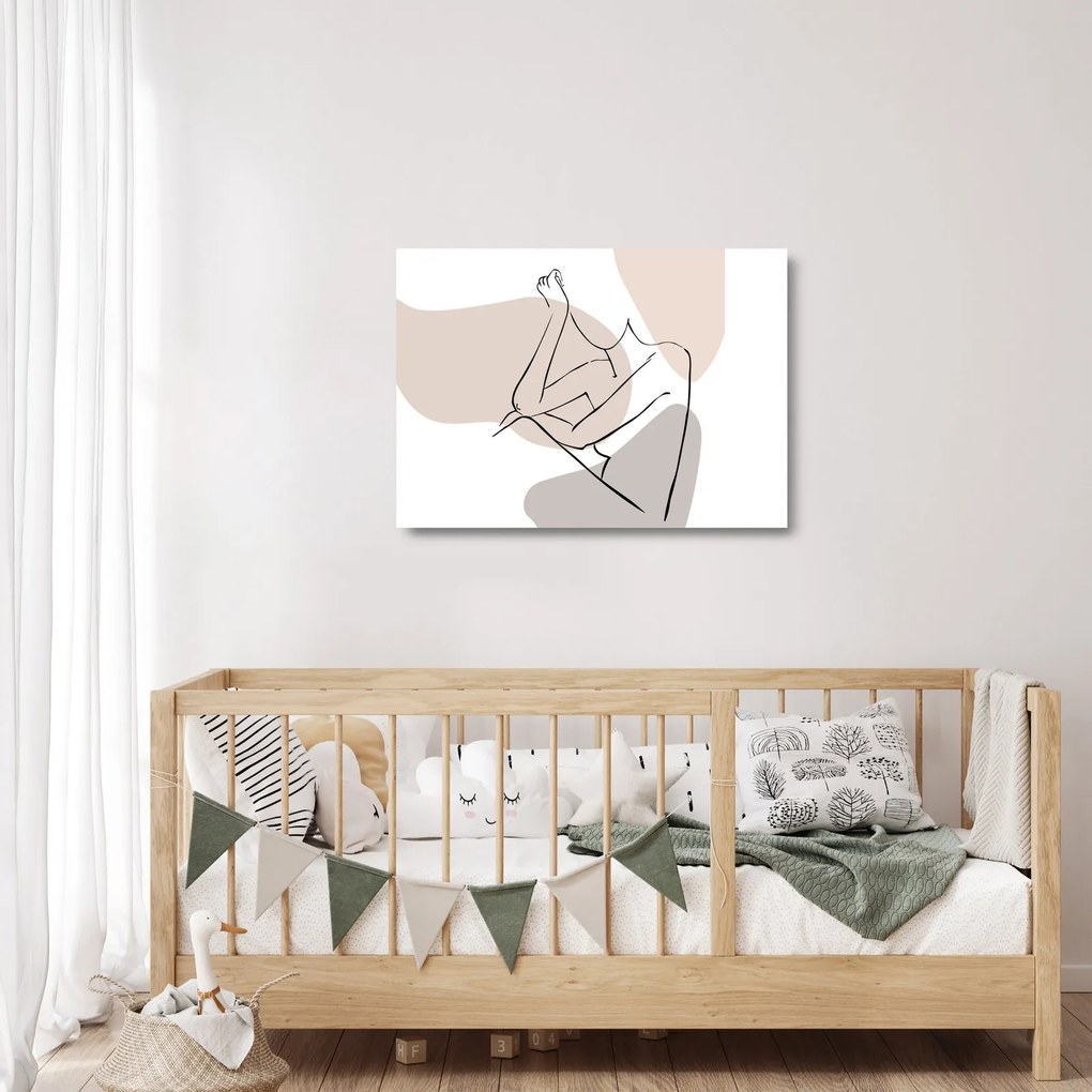 Obraz na szkle - Kobieta linia sztuki ciała N⁰1 (70x50 cm)