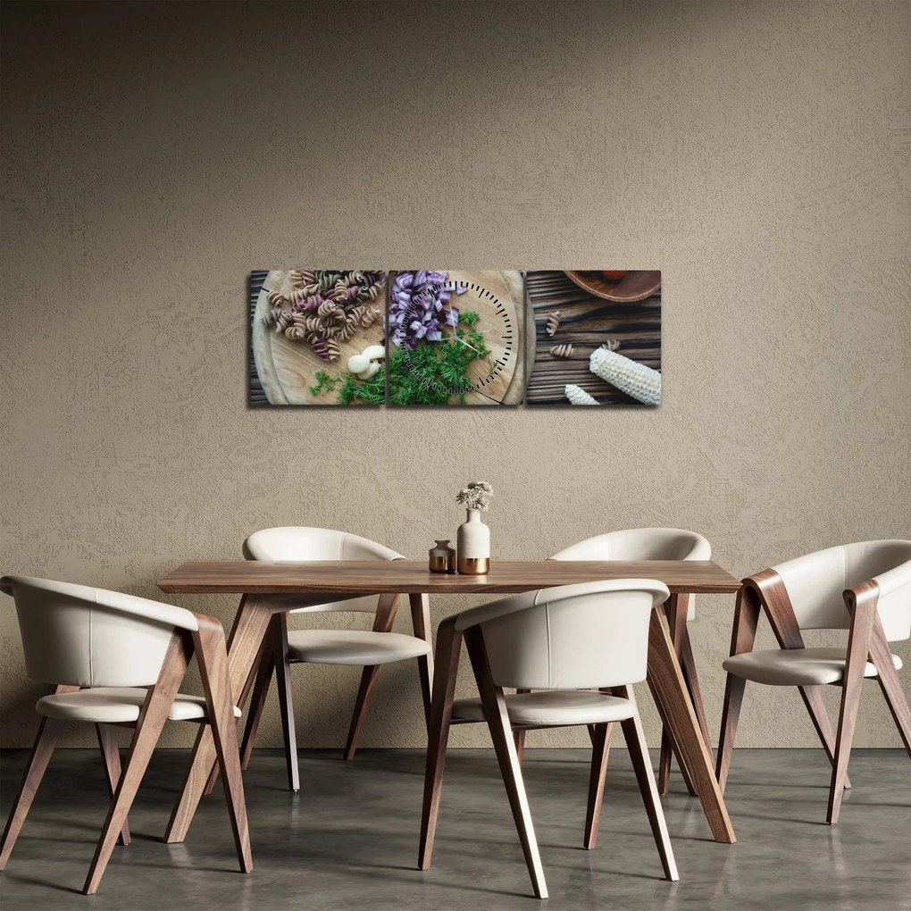 Obraz - Z deski kuchennej (z zegarem) (90x30 cm)