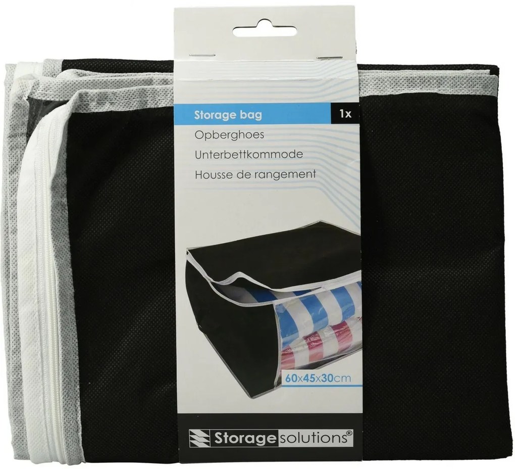 Torba do przechowywania pod łóżkiem, 60 x 45 x 30 cm, czarny