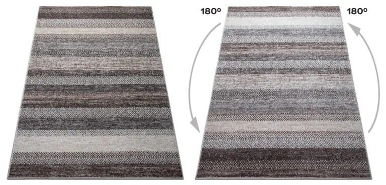 Dywan nowoczesny Perlage Pasy szaro-beżowy 160 cm x 230 cm