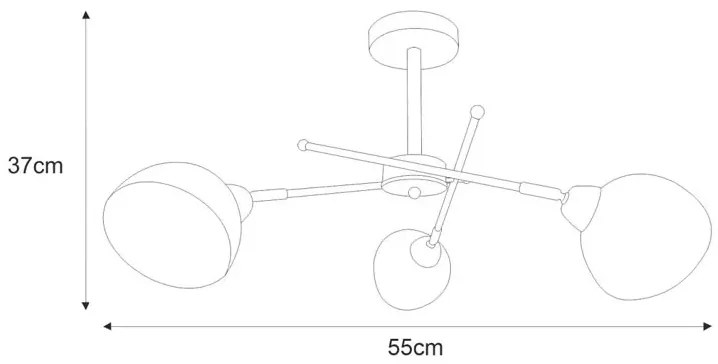 Nowoczesna lampa sufitowa z ruchomymi kloszami - A785 Azel