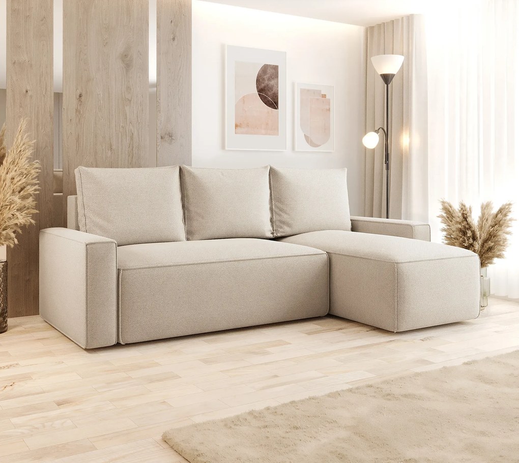 Jasnobeżowy narożnik rozkładany D4-S78