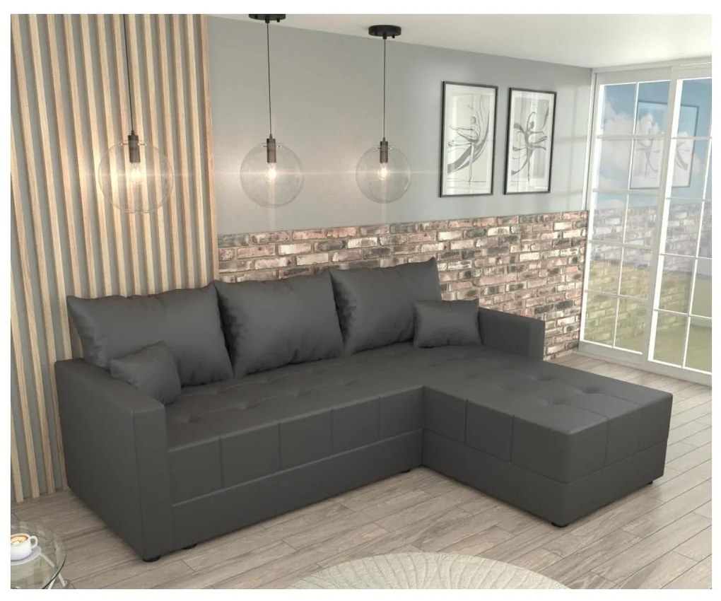 Uniwersalny narożnik rozkładany w kształcie L DUBLIN, szary