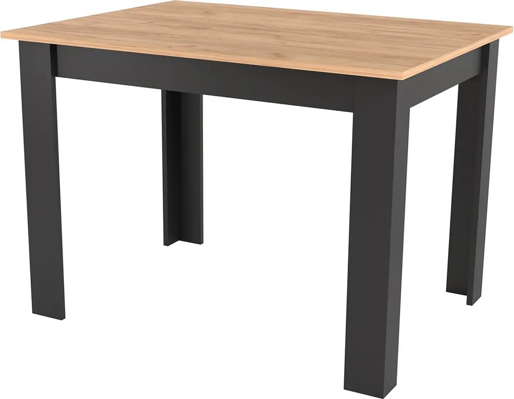 Nowoczesny prostokątny stół dąb craft + czarny C4-S18