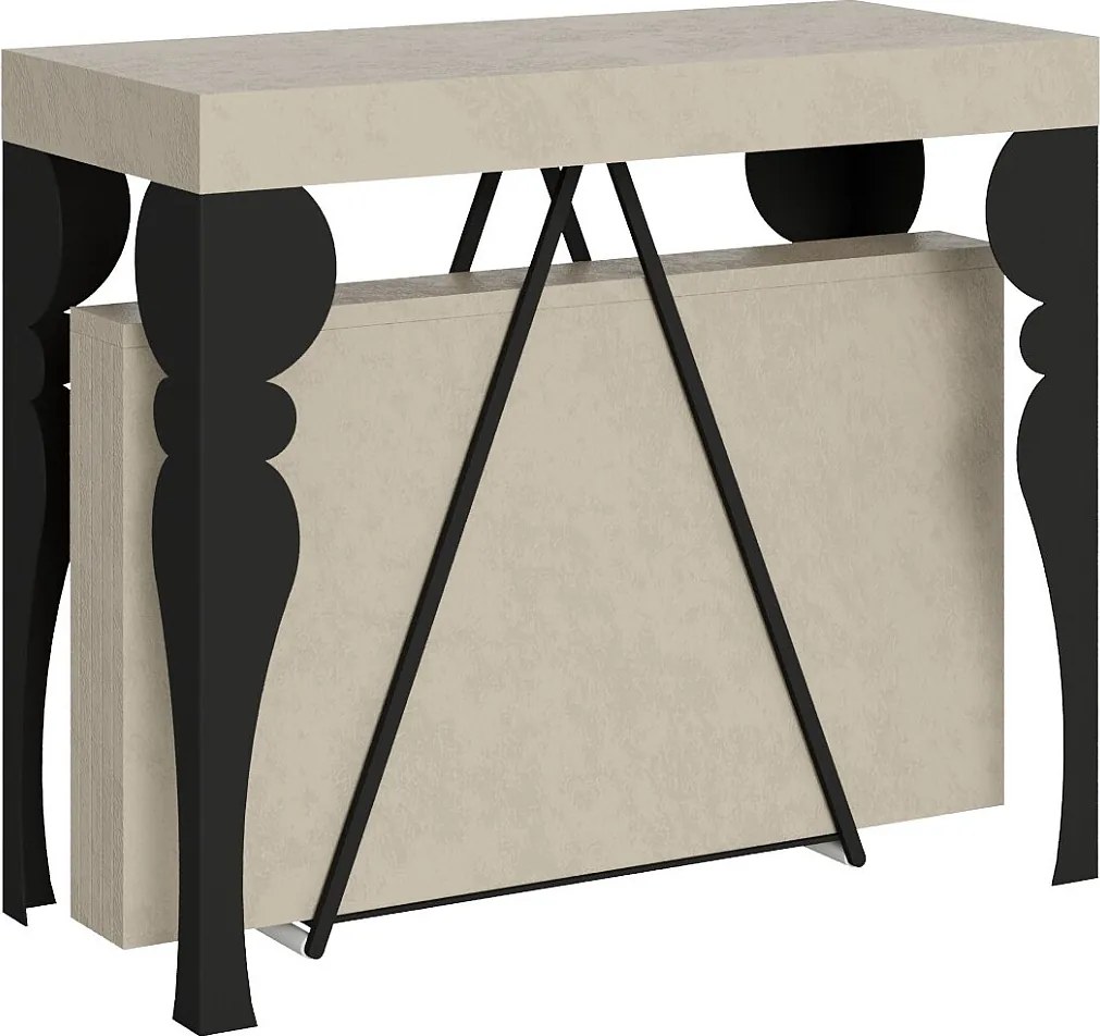 Konsola rozkładana 90x40/196 cm Riza Small kaszmir rama w kolorze antracytu