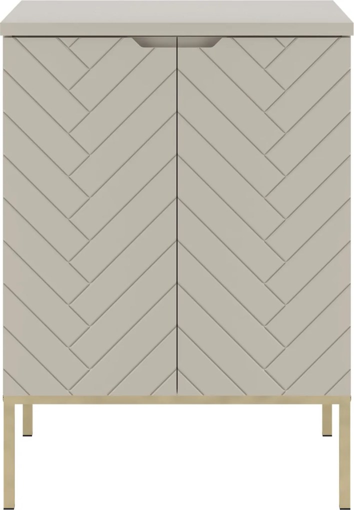 Szafka pod umywalkę nablatową Aspen 09, cashmere/złoty, 60 cm - zestaw 1