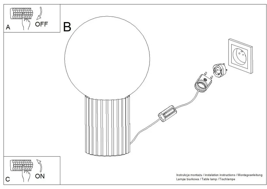 Szarobrązowa lampa stołowa ze szklanym kloszem (wysokość 19 cm) Orbital – Nice Lamps