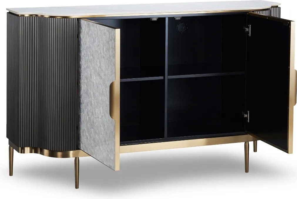 Dwudrzwiowa komoda glamour Stilig ST906B w kolorze grafitowym