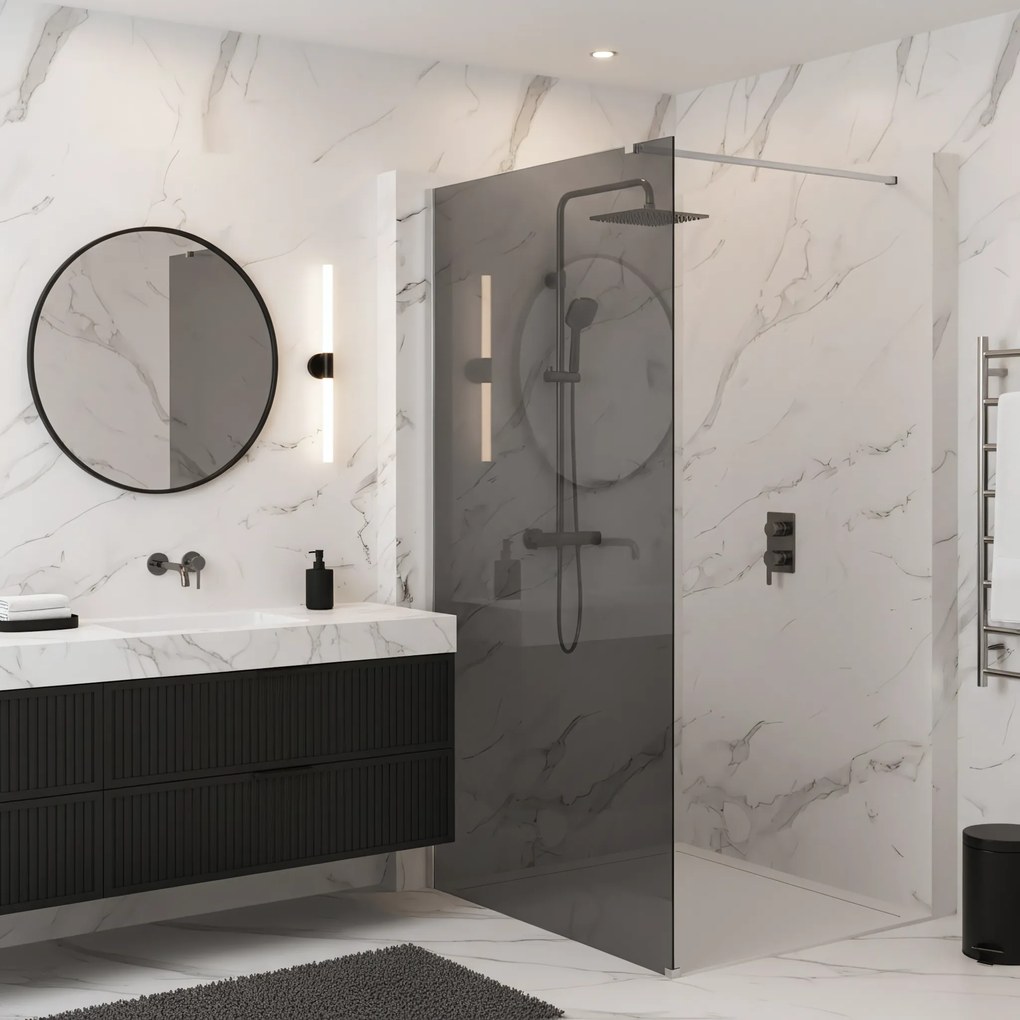 Kabina prysznicowa Walk-In Rea Flexi Grey / Chrome 90