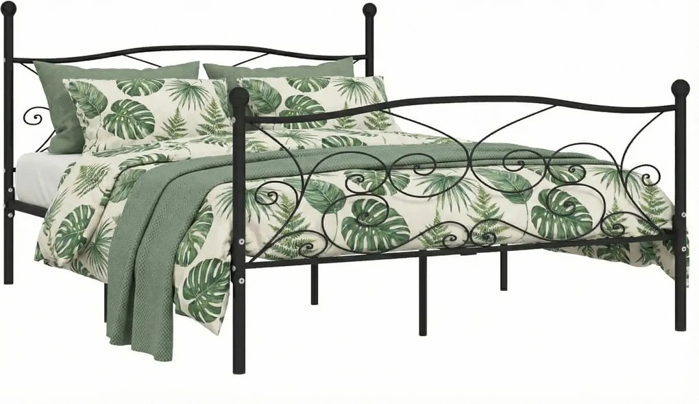 Czarne łóżko rustykalne z metalu 120x200 cm G0-T62