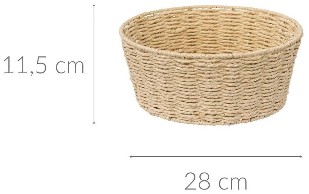 Koszyk na owoce Kord, okrągły, pleciony, Ø 28 cm