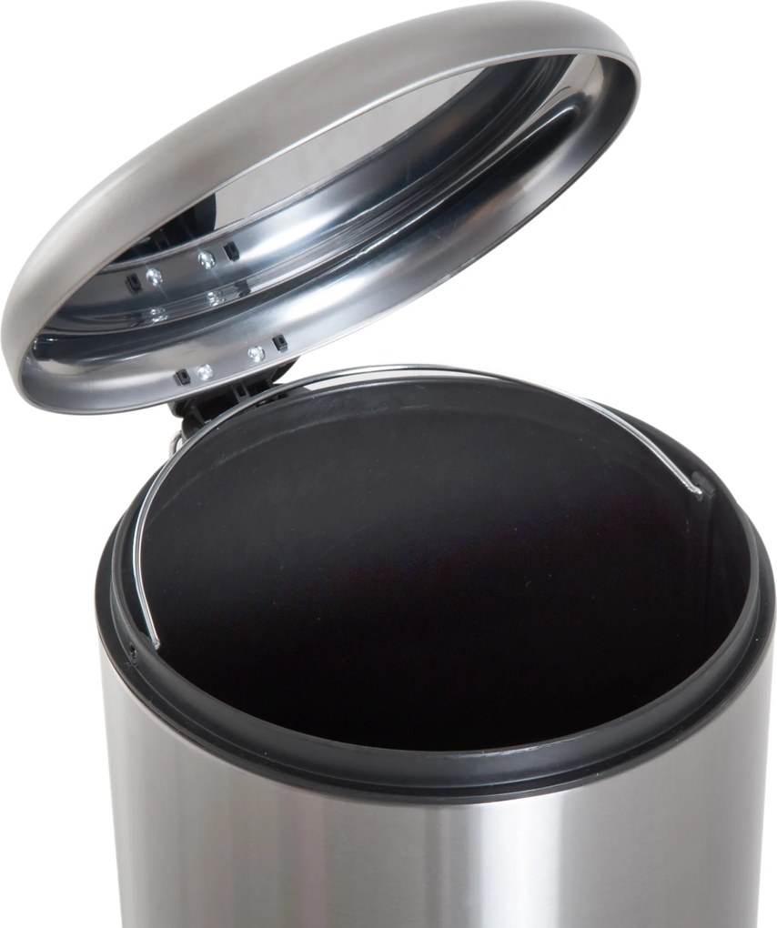 HOMCOM kosz na pedały z koszem wewnętrznym, kosz na śmieci pokrywa na zawiasach 30L