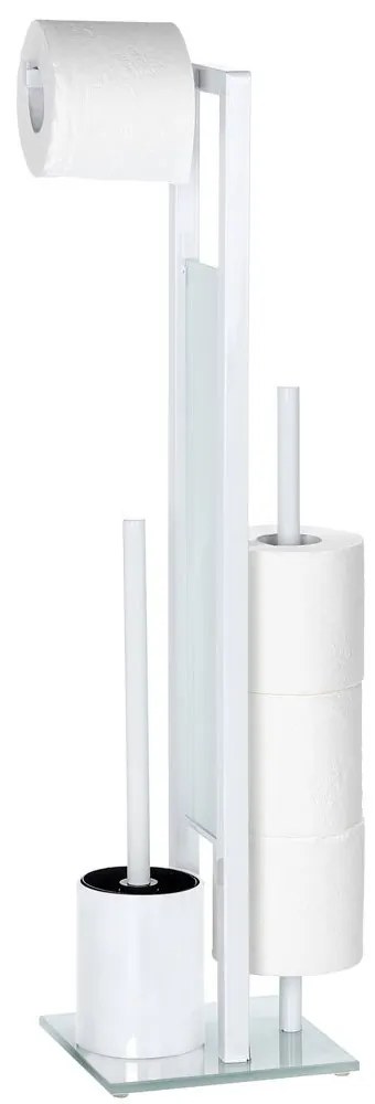 Stojak na papier toaletowy i szczotkę do WC, RIVALTA WHITE - 3 w 1 , WENKO