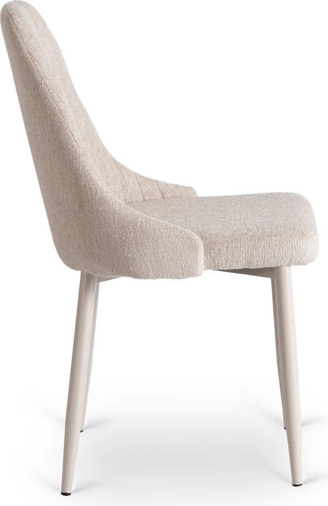 Zestaw Stół Rozkładany LUIGI 160-240 cm Szary Marmur/Kaszmir i 4 Krzesła TORINO Kremowe Nowoczesne