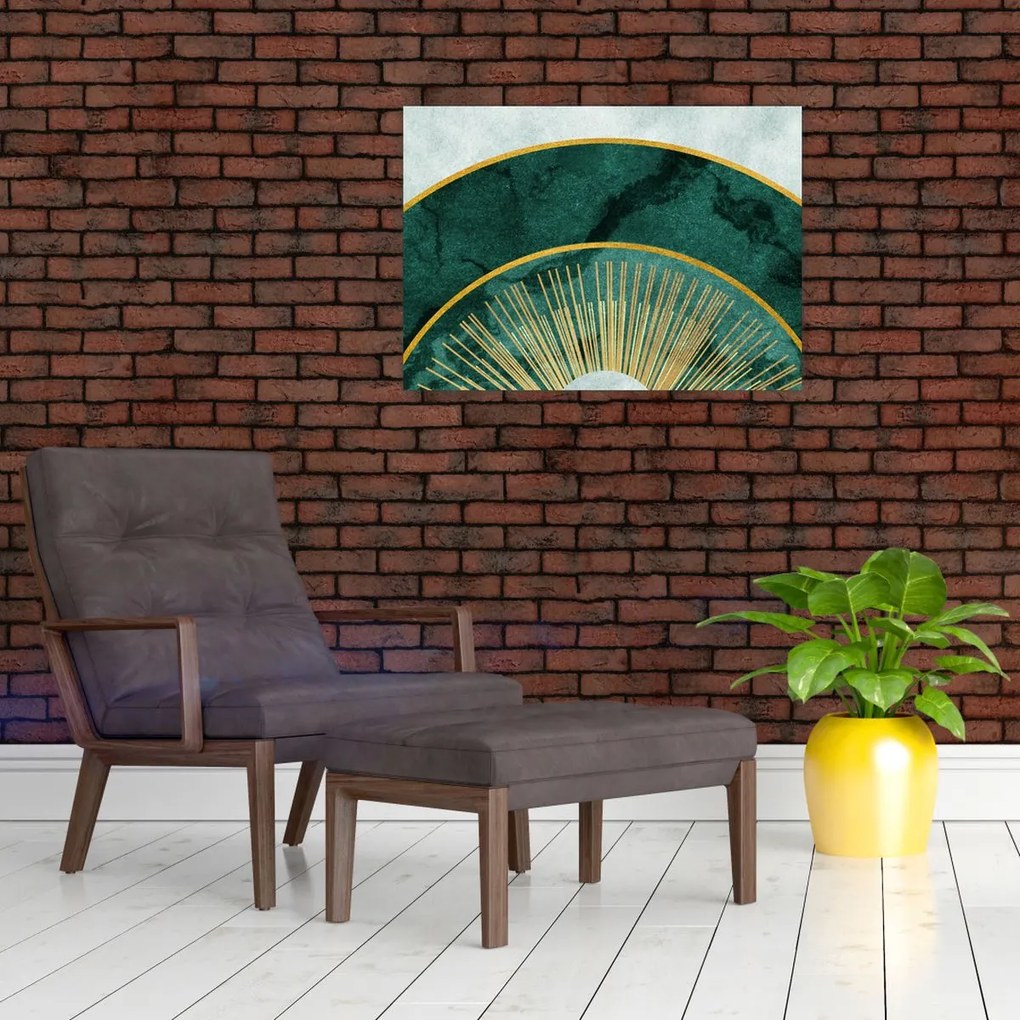 Obraz - Kształty ze złotą teksturą (70x50 cm)