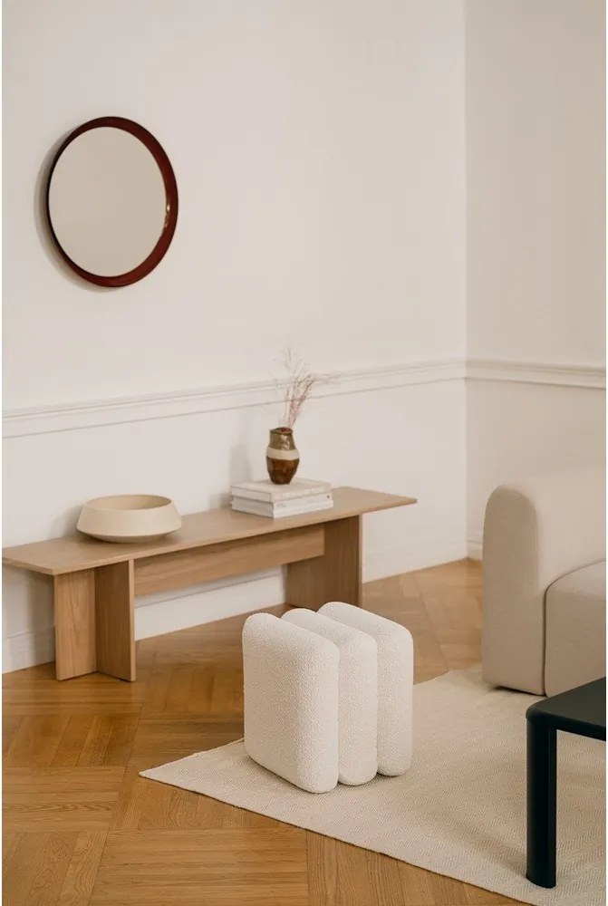 Beżowy puf z materiału bouclé Radd – noo.ma