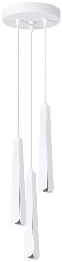 Biała lampa wisząca z 3 długimi kloszami - 27X A610 G9-F57