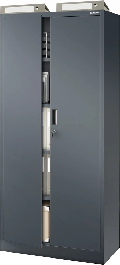 Szafa biurowa na dokumenty Jan Compact 80x40x175 cm, kolor antracytowy