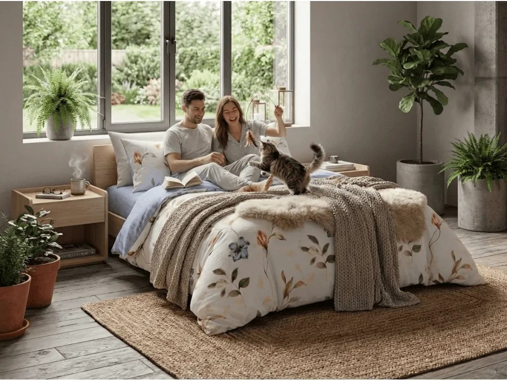 PrzytulneMieszkanie.pl PrzytulneMieszkanie.pl Pościel z mikrofibry LUNAVA kremowa Rozmiar pościeli: 70 x 90 cm | 140 x 200 cm