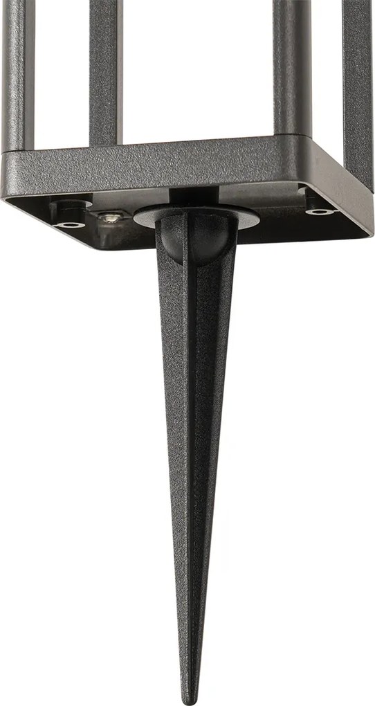 Lampa stojąca zewnętrzna ciemnoszara 25 cm z możliwością ściemniania i czujnikiem na panel solarny - Sonne