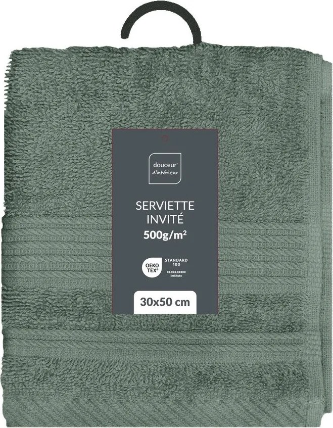 Szałwiowy bawełniany ręcznik frotte 30x50 cm Tendresse – douceur d'intérieur