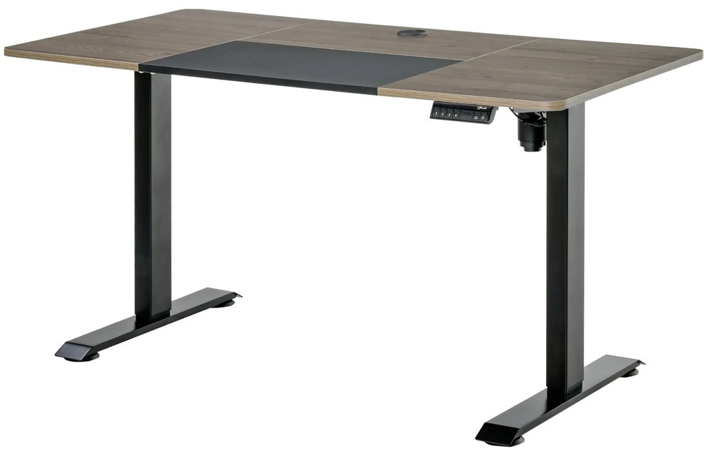 Vinsetto Biurko elektryczne biurko komputerowe z regulacją wysokości metal kolor naturalny czarny
