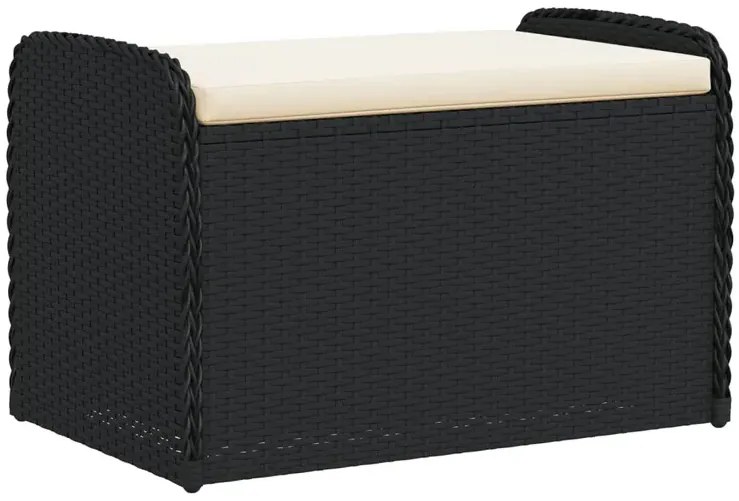 Ogrodowa czarna skrzynia z siedziskiem W0-P56