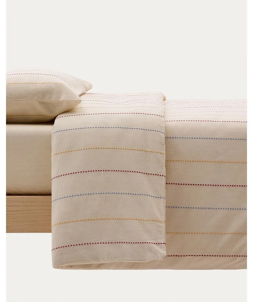 Beżowa pościel dziecięca jednoosobowa z bawełny organicznej z prześcieradłem 150x220 cm Indani – Kave Home
