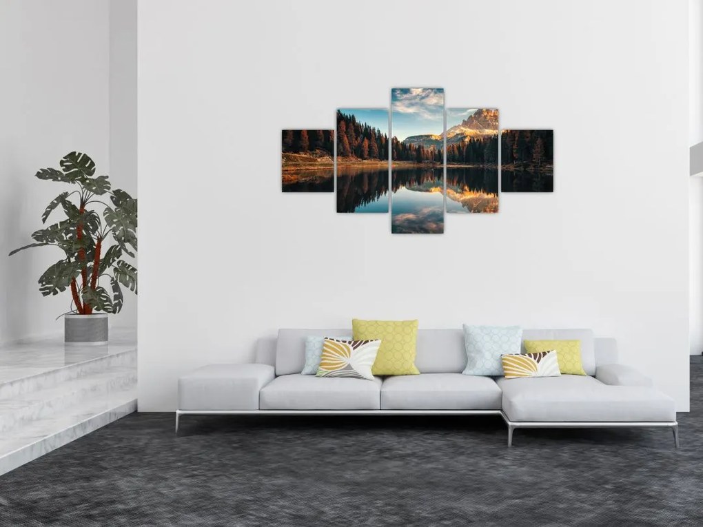 Obraz - Alpy, Włochy, Dolomity, Lago Antorno (125x70 cm)