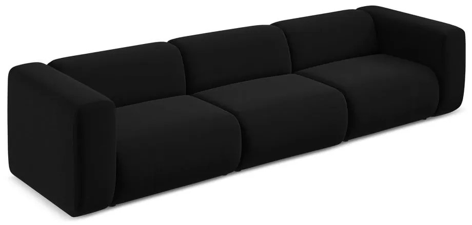 Czarna aksamitna sofa 319 cm Ekahi – Makamii