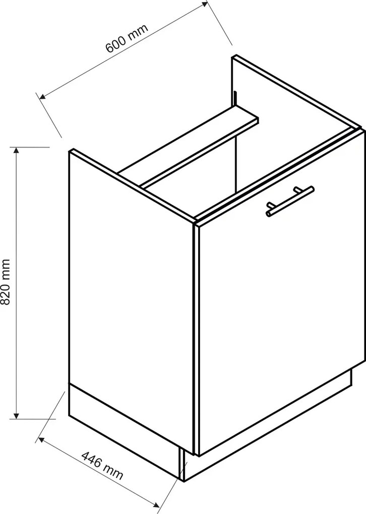 Szafka na płytę indukcyjną grafit + dąb artisan Fortuna 3X