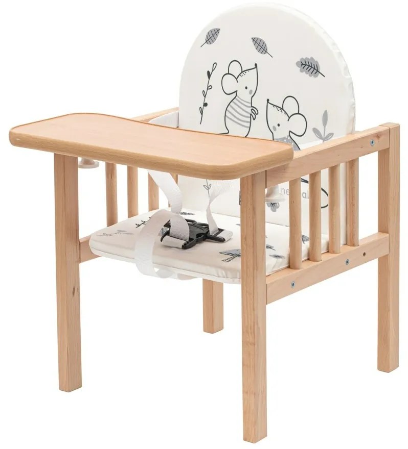New Baby Drewniane krzesełko do karmienia dla dzieci Jerry