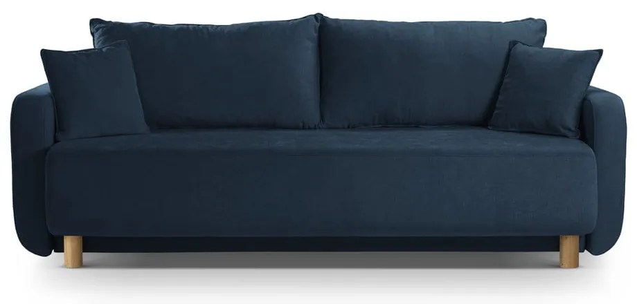 Ciemnoniebieska rozkładana sofa ze schowkiem 231 cm Elen – Micadoni