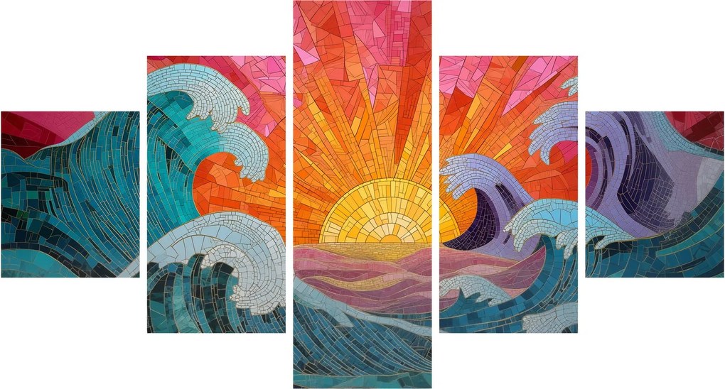 Obraz - Mozaika fal (125x70 cm)