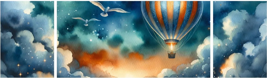 Obraz - Lot pod nocnym niebem (170x50 cm)