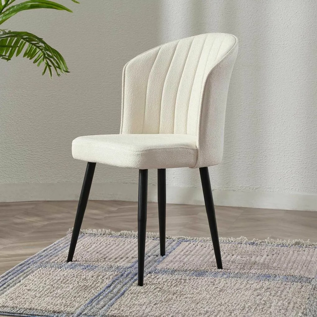 Zestaw krzeseł do jadalni Rubi Cream and Black, 4szt., 4 szt.