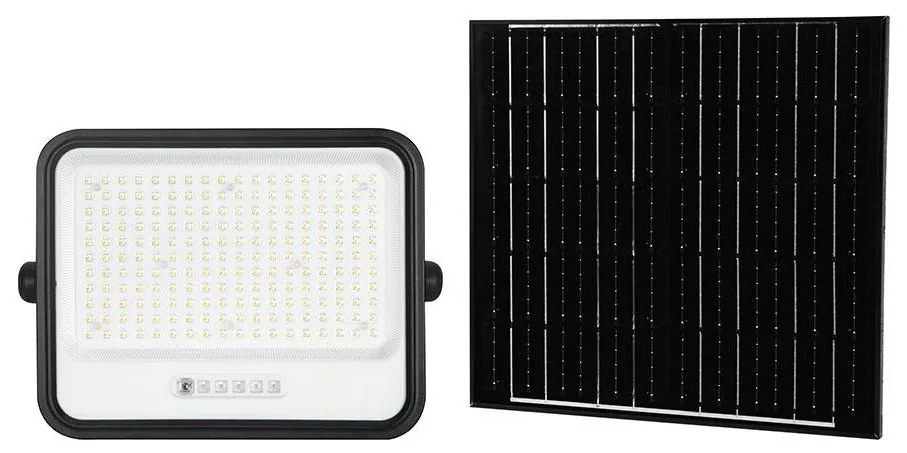 Naświetlacz solarny LED ściemnialny/400W/3,2V IP65 20000 mAh czarny + pilot zdalnego sterowania