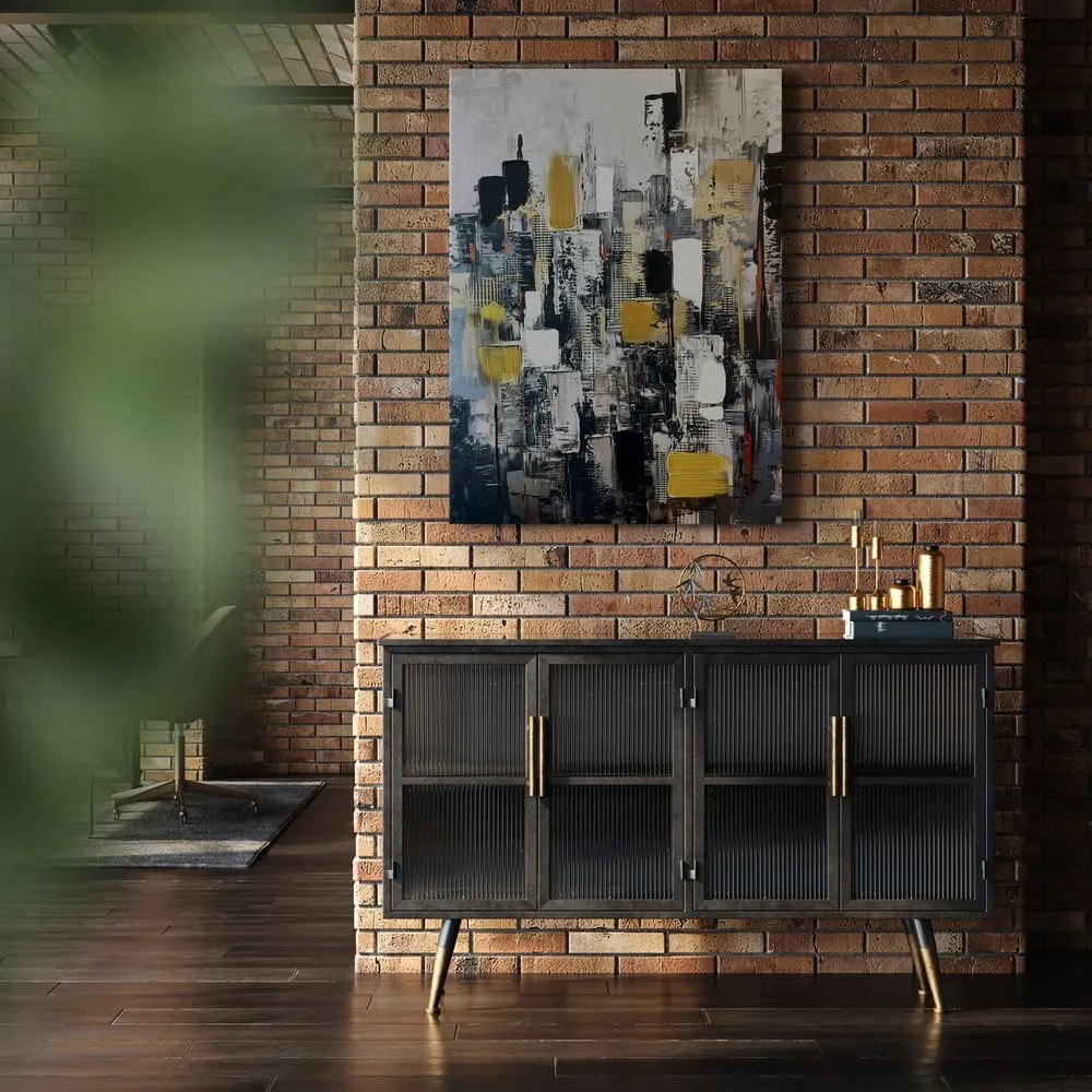Obraz z ręcznie malowanymi elementami 70x100 cm Cityscape – Styler