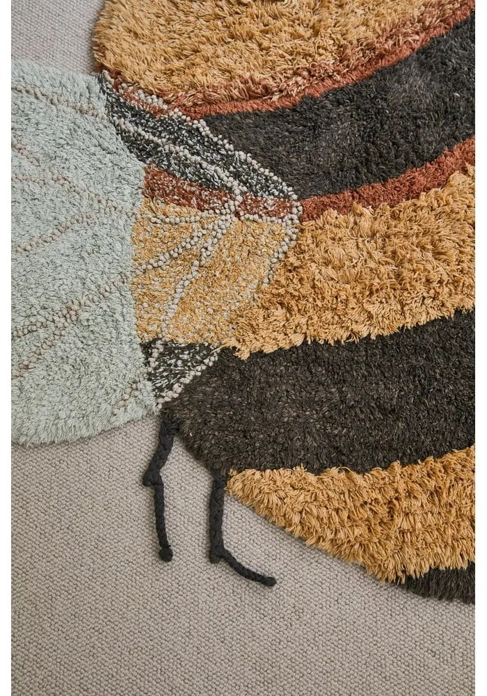 Żółty bawełniany dywan dziecięcy tkany ręcznie odpowiedni do prania 115x150 cm Bee – Lorena Canals