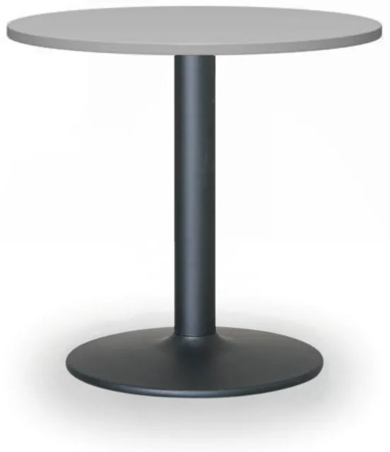 Stolik konferencyjny ZEUS II, średnica 60 cm, czarna podstawa, szary