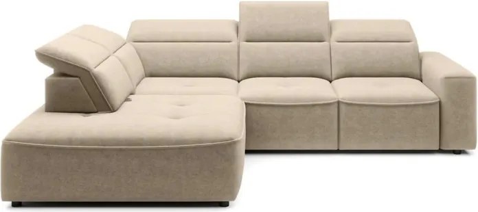 Narożnik COLOMBO L Lewostronny z elektryczną funkcją spania pojemnikiem ELEMENT 17 Beżowy WERSAL