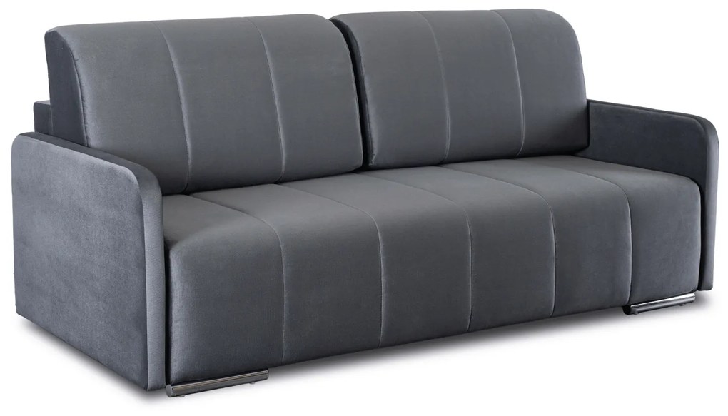 Sofa Rozkładana z Funkcją Spania IBIZA Dwuosobowa Szara Nowoczesna do Salonu
