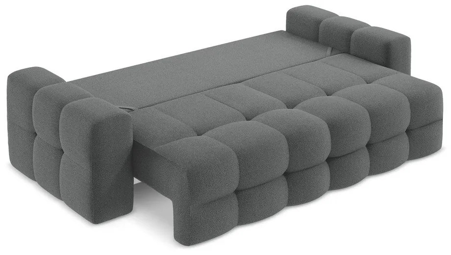 Ciemnoszara rozkładana sofa z materiału bouclé 255 cm Milu – Makamii