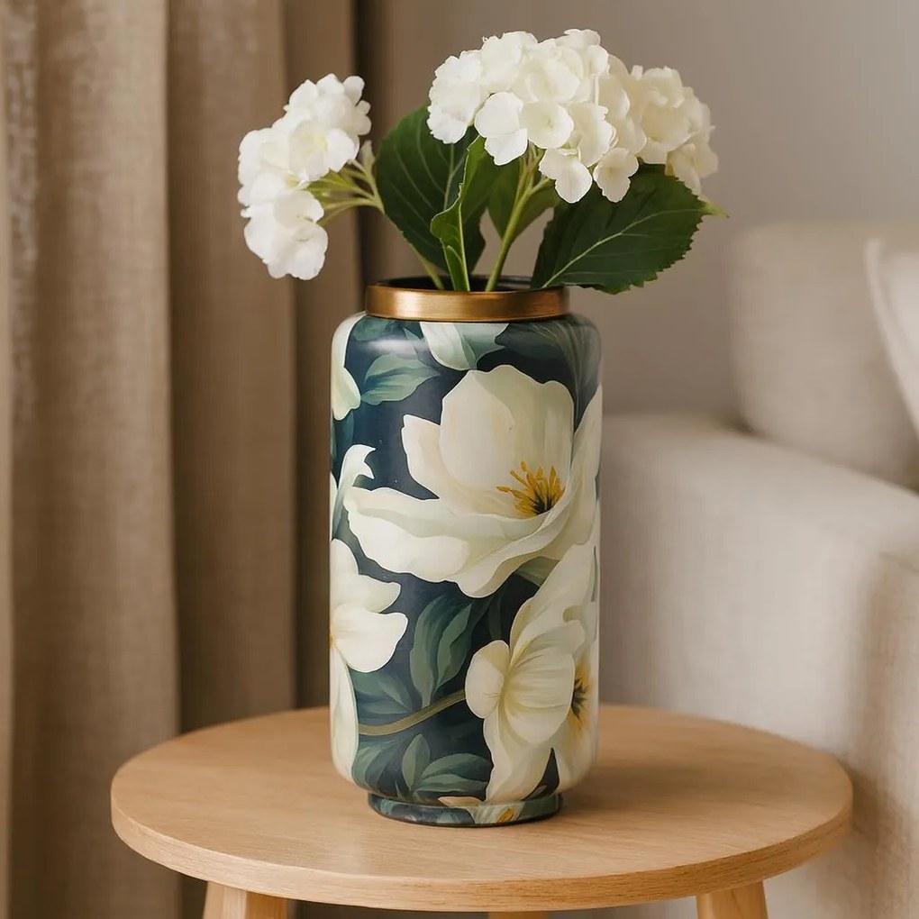 Metalowy wazon dekoracyjny BADU, złota obwoluta