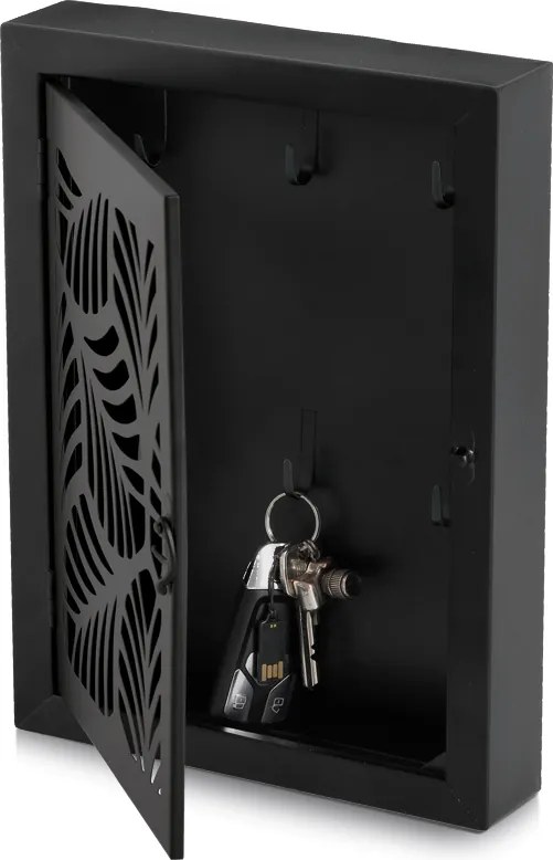 Metalowa skrzynka na klucze LEAVES, 30 x 22 x 5 cm