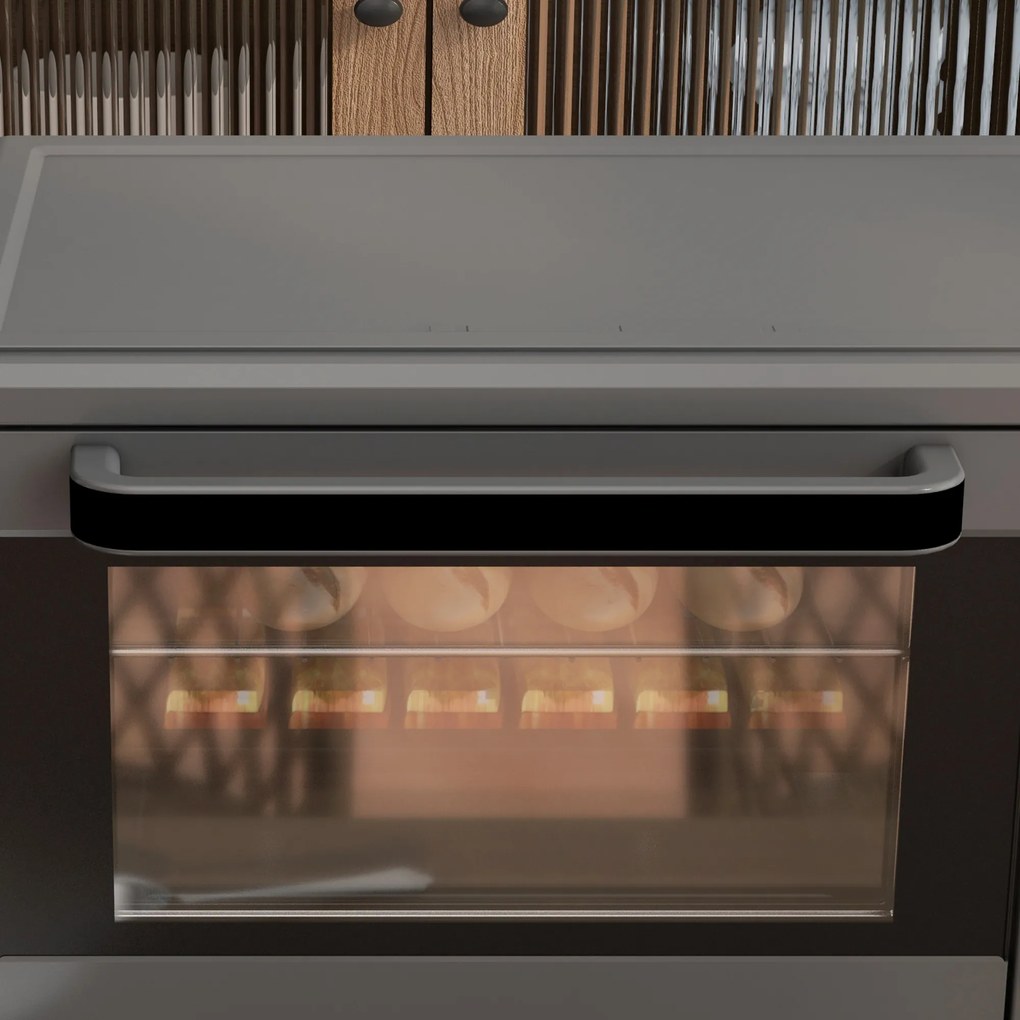 HOMCOM Minipiekarnik, 21 L Piekarnik tosterowy z 1 rusztem i 1 blachą, 3 tryby gotowania, 100 °C-230 °C, Stal nierdzewna, Szkło, Szary