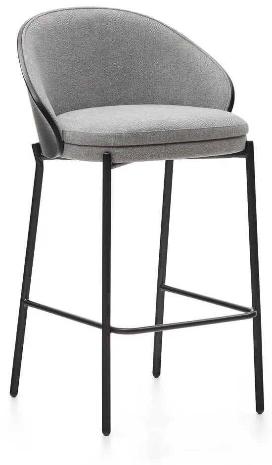 Czarno-szary hoker (wysokość siedziska 65 cm) Eamy – Kave Home